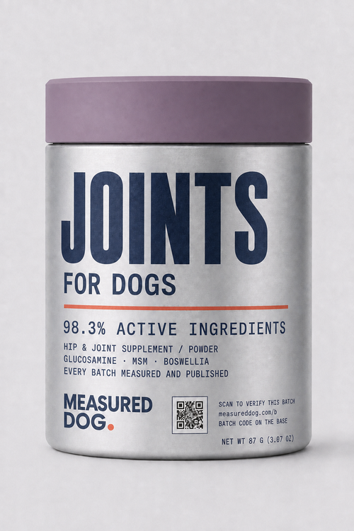 JOINTS by Measured Dog — 87 g jar of two-phase joint supplement powder for dogs, 98.3% active ingredients